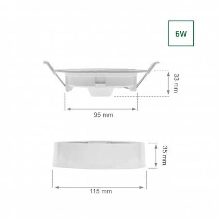 Spot Downlight Dalle LED 6W rond 3000K 560 lumens - SLI037027WW