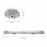 Réglettes IP65 65cm avec 2 tubes LED 8,5W 4000k - SPECTRUM SLI028014