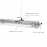 Réglettes IP65 65cm avec 2 tubes LED 8,5W 4000k - SPECTRUM SLI028014