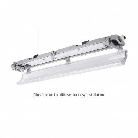 Réglettes IP65 65cm avec 2 tubes LED 8,5W 4000k - SPECTRUM SLI028014