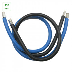 Jeu 2 conducteurs 16 mm² bleu + noir longueur 450mm