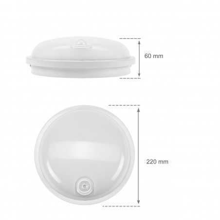 Hublot LED rond 20W avec détecteur étanche IP54 4000K 1900 lumens  - SLI041047NW