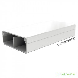 Moulure 50x20mm 1 cloison - Lot de 12 mètres KOPOS LHD50X20/1 HD