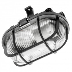 Hublot ovale en verre avec grillage E27 40W Max GTV Noir