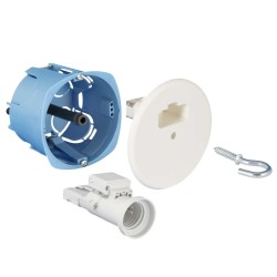 Kit point de centre placo DCL diamètre 67mm + douille E27 - EUROHM 53037