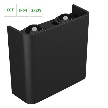 Applique murale Extérieur LUNARIX Noir LED 2x2W CCT IP54 - SLIP007018