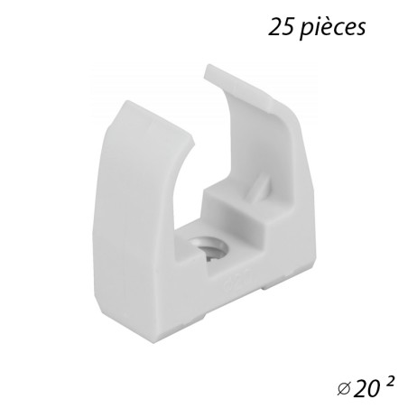 Lyres (clips) pour Tube 20mm 25pcs - Gris