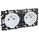 Prise de courant Square blanc double 2P+T - EUROHM 60263