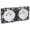 Prise de courant Square blanc double 2P+T 16A