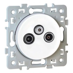 Prise TV-FM-SAT Square blanc - EUROHM 60266