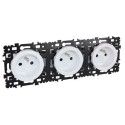 Prise de courant Square blanc triple 2P+T 16A - EUROHM 60287