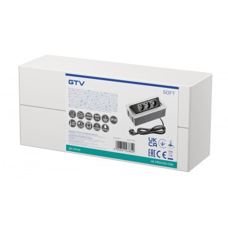 Bloc multiprises bureau encastrable 3 prises Alu