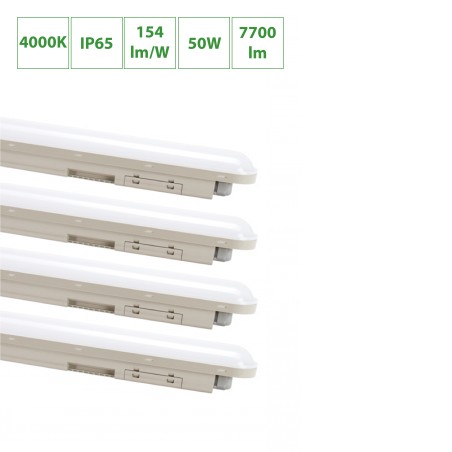 Lot de 4 Réglette LED étanche IP65 120cm
