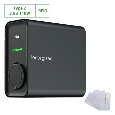 Borne recharge RFID voiture électrique réglable de 3,6 à 11 kW Prise Type 2