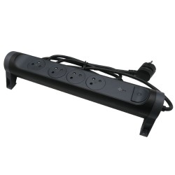 Rallonge multiprise rotatif 4 prises avec parafoudre et interrupteur - LEGRAND 049423