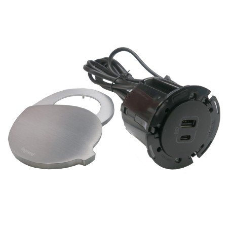Disq60 Incara chargeur USB Type A + C avec couvercle pivotant