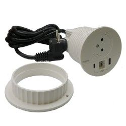 Disq80 Incara Prise 2P+T surface avec chargeur USB - LEGRAND 654705