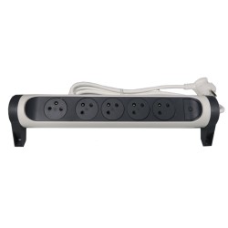 Rallonge multiprise rotatif 5 prises et interrupteur - LEGRAND 049450