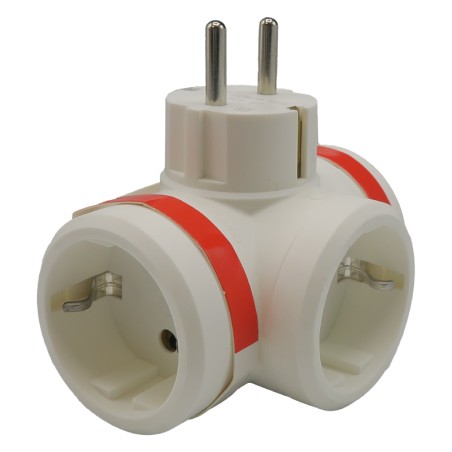 Adaptateur latéral triple 3X2P+T 16A