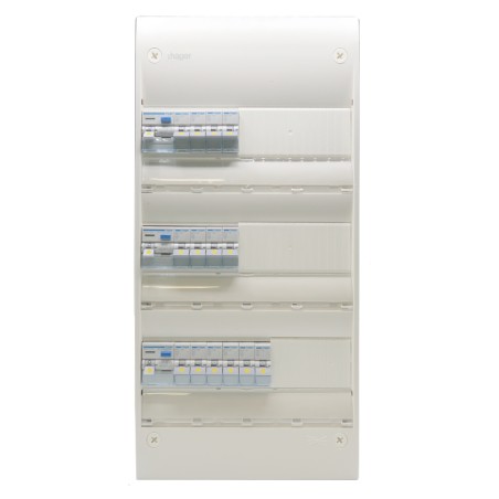 Tableaux électrique pré-équipé HAGER 3 rangées 3ID 63A + 16 disjoncteurs