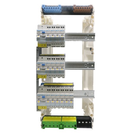 Tableaux électrique pré-équipé HAGER 3 rangées 3ID 63A + 16 disjoncteurs