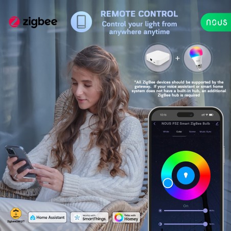 Ampoule Connecté Zigbee dimmable LED E27 RGB 9W 810 lumens