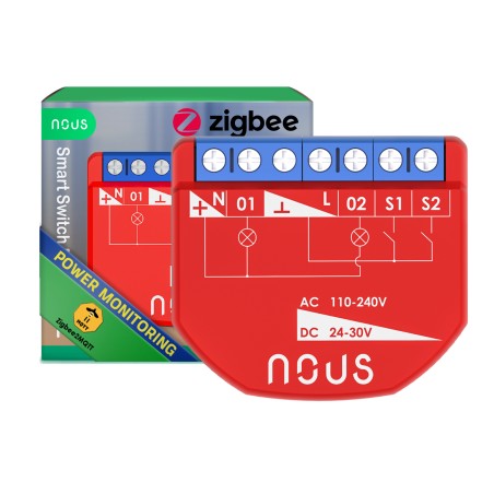 Micromodule ZigBee 3.0 2 sorties ON/OFF 16A + mesure de consommation