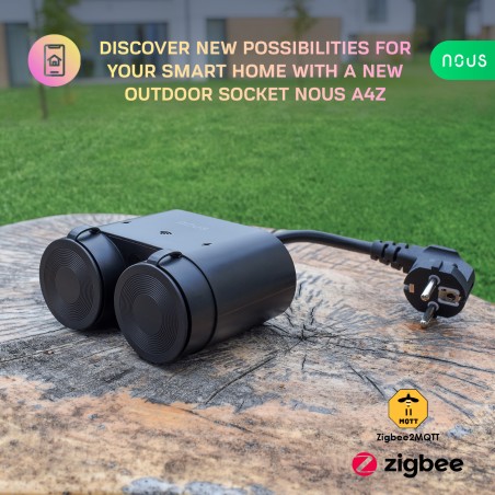 Prise double Connecté extérieur Zigbee 16A avec mesure de consommation