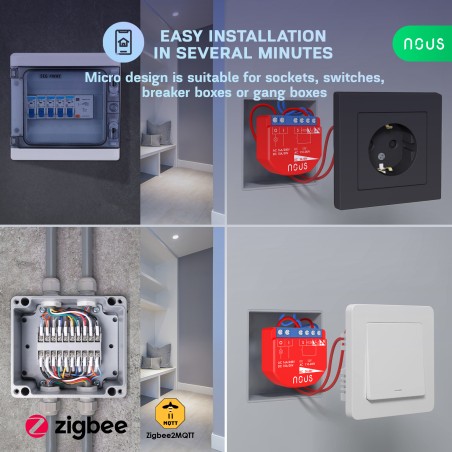 Micromodule ZigBee 3.0 1 sortie ON/OFF 16A 12-230V