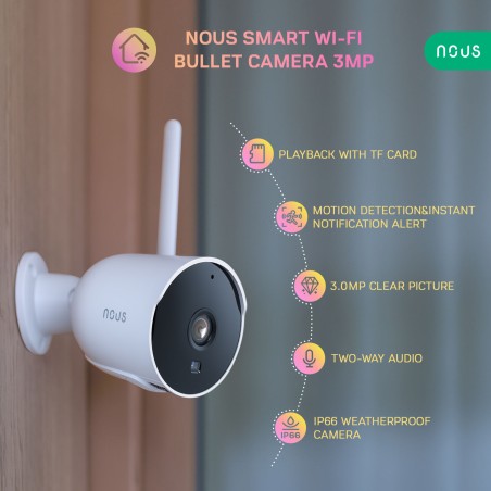 Caméra connectée extérieur WIFI IP3 mégapixels