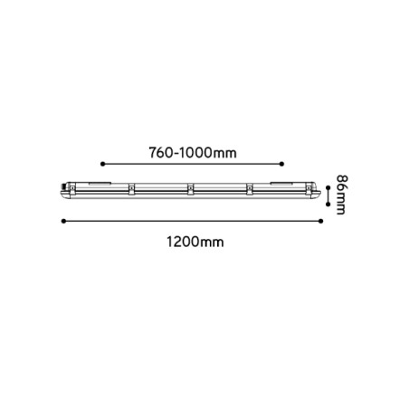 Réglette LED étanche HYDRON IP65 120cm 20-31-36W 4000K