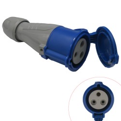 Fiche monophasé femelle 32A 1P+N+T 250V - 3 broches IP44 - LEGRAND 555214