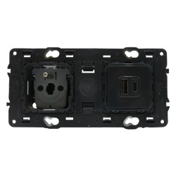Prise double 2P+T surface + USB Type A et Type C Céliane - LEGRAND CM0143