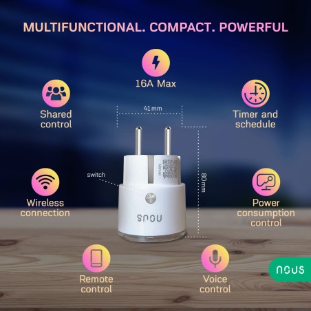 Prise Connecté WIFI TASMOTA 16A avec mesure de consommation Lot de 2