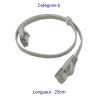 Cordons RJ45 plats Cat 6 FTP 25cm