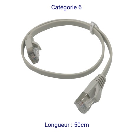 Cordons RJ45 plats Cat 6 FTP 50cm