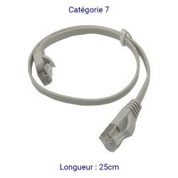 Cordons RJ45 plats Cat 7 FTP 25cm - OLTRIX CORD7PL25