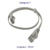 Cordons RJ45 plats Cat 7 FTP 25cm