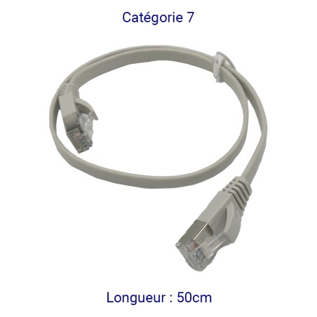 Cordons RJ45 plats Cat 7 FTP 50cm