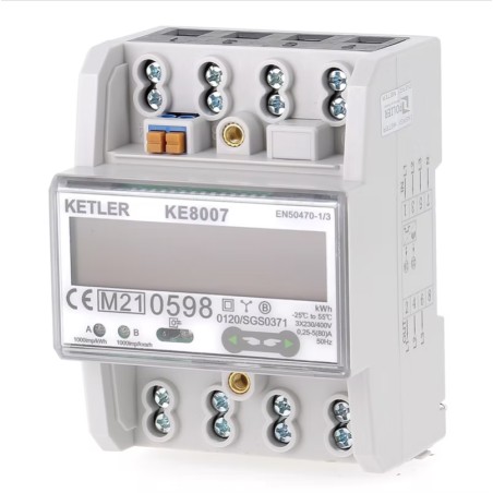 Compteur électrique 80A Tétra certifié MID KETLER KE8007