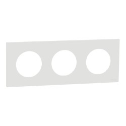 Odace Plaque finition 3 postes Blanc Craie - S920706