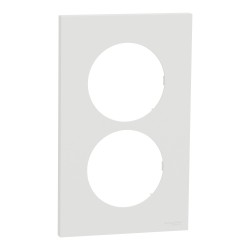 Odace Plaque finition 2 postes Blanc Craie - S920714