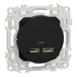 Odace Chargeur double USB type C+C 21W - S940401