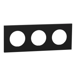 Odace Plaque finition 3 postes Noir Onyx - S940706