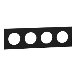 Odace Plaque finition 4 postes Noir Onyx - S940708