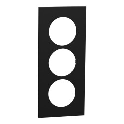 Odace Plaque finition 3 postes Noir Onyx - S940716