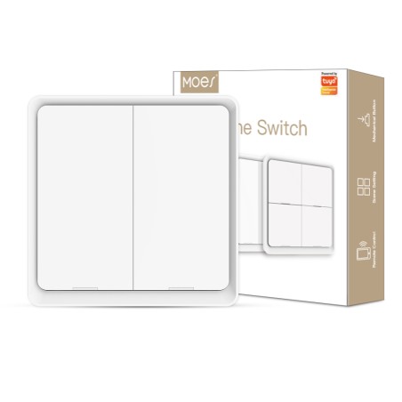 Interrupteur sans fil Zigbee MOES ZT-SY-EU2S-WH