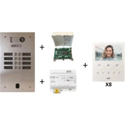 Kit vidéo préprogrammé 8 boutons 2Voice - URMET KV83/208