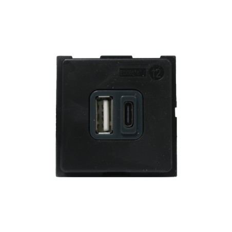 Chargeur USB Living Now 15W Type C+A 2 modules