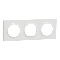 Odace Plaque finition 3 postes Blanc - S520706